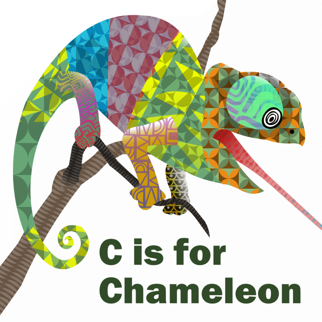 C is for Chameleon: digital collage using vectors part 3